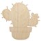 Hand Drawn Prickly Pear Cactus Doodle Unfinished Wood Shape Piece Cutout for DIY Craft Projects